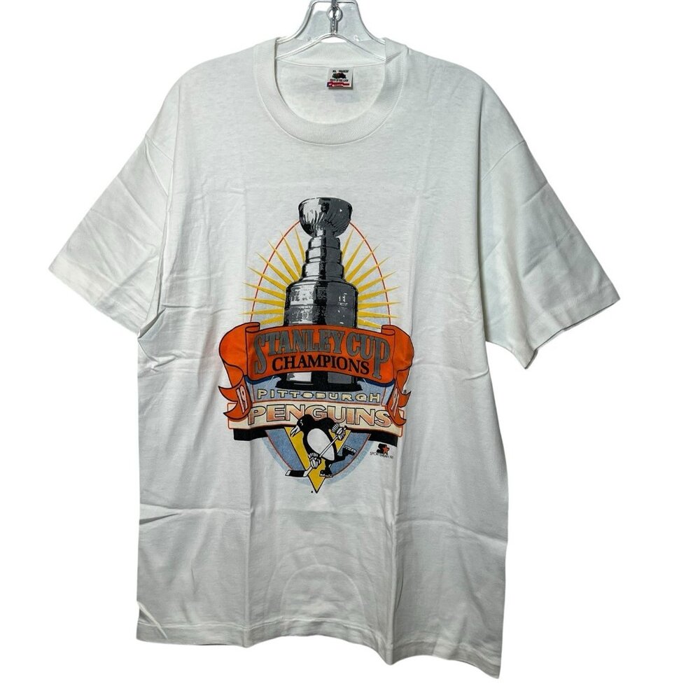 Pittsburgh Penguins 1991 Stanley Cup Champs XL Vintage Graphic Tee Single Stitch